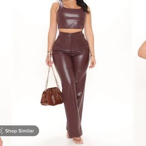 Chocolate faux leather set